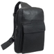 The Bond 1402-1 men's sling backpack made of genuine fine-grained leather black