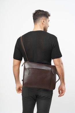 Leather folder with side handle Bond NON made of grained leather BN1418-286 brown