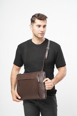 Leather folder with side handle Bond NON made of grained leather BN1418-286 brown