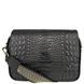 Karya women's bag made of genuine embossed leather, black, KR2567-630