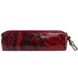 Ключниця на блискавці з лакованої шкіри Karya 436-516-1 червона з чорним