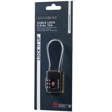 Padlock with TSA Samsonite TA REVOLUTION Cablelock 3 DIAL KR7*008;09 Black