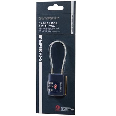 Padlock with TSA Samsonite TA REVOLUTION Cablelock 3 DIAL KR7*008;01 Midnight Blue