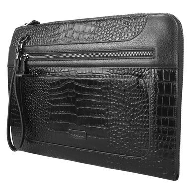Karya KR065-53 embossed leather document folder, black