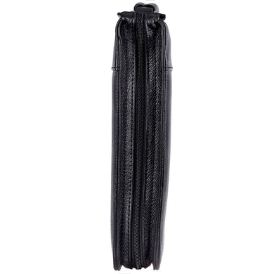 Folder with a zipper made of genuine fine-grain leather Karya 063-45 black