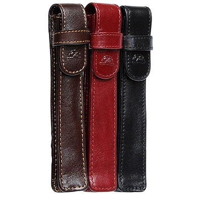 Genuine leather pen case Tony Perotti Italico 2572 nero (black)