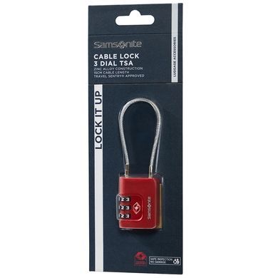 Padlock with TSA Samsonite TA REVOLUTION Cablelock 3 DIAL KR7*008;00 Red