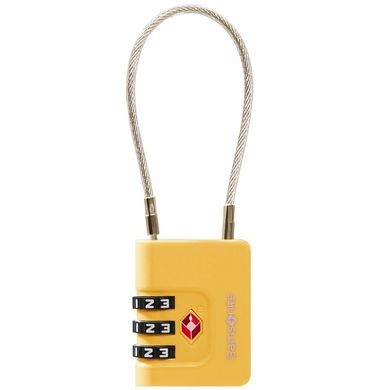 Навісний кодовий замок з системою TSA Samsonite TA REVOLUTION Cablelock 3 DIAL KR7*008;06 Yellow
