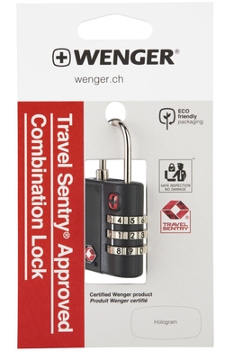 Навесной кодовый замок Wenger с системой TSA 604563 Black