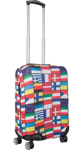 Protective cover for a small suitcase made of neoprene S Flags of the world 8003-0413