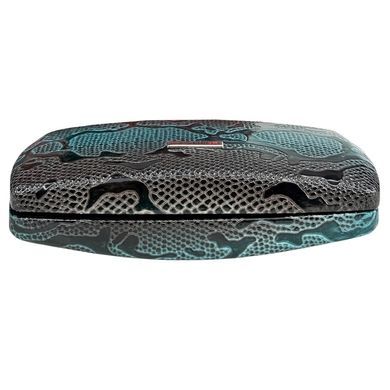 Футляр для окулярів Karya з лакованої шкіри KR3005-020-2 зелений з коричневим