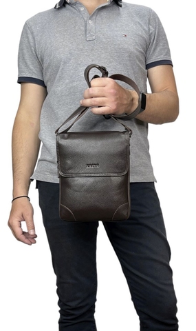 Leather Men's Bag Borsello Small Made in Italy - Francesco Lionetti