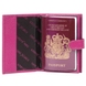 Обкладинка з натуральної гладкої шкіри на автодокументи та паспорт Karya 443-040 рожевий/логотип кольору золота