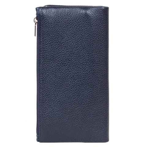Unisex purse made of genuine fine-grained leather Karya 1124-44 blue