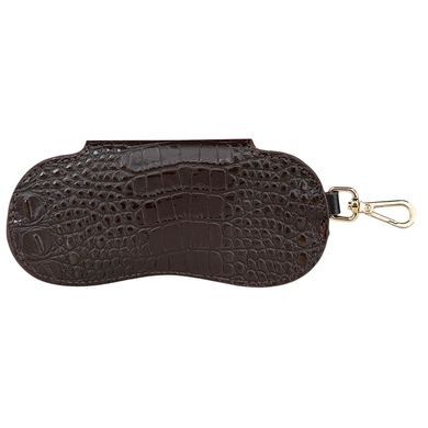 Karya Embossed Leather Eyeglasses Case KR3006-633 Brown