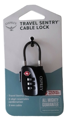 Padlock with TSA system Osprey Travel Sentry Cable Lock 009.2674 Black