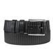 Karya denim belt made of genuine embossed leather 8138-1 black
