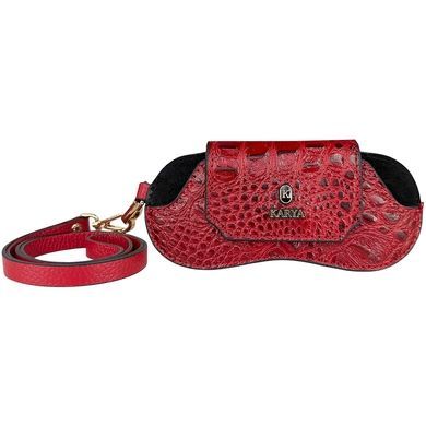 Футляр для окулярів Karya з тисненої шкіри KR3006-648-1 червоний