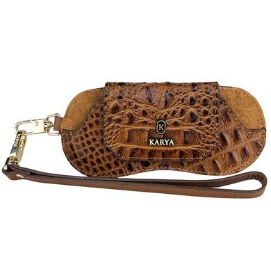Футляр для очков Karya из тисненой кожи KR3006-653 коньячный