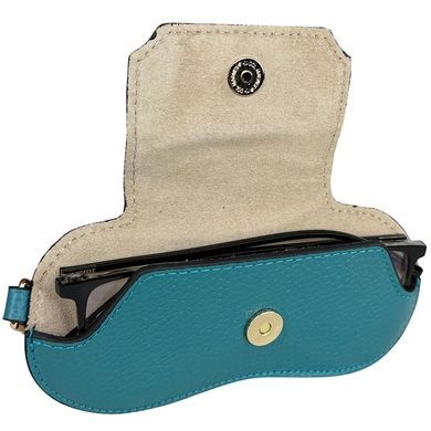 Karya Grained Leather Eyeglasses Case KR3006-925 Turquoise