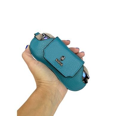 Karya Grained Leather Eyeglasses Case KR3006-925 Turquoise