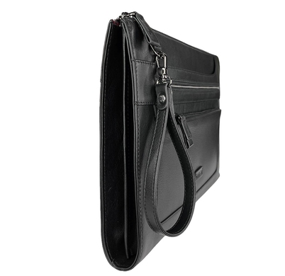 Leather folder with zipper Karya made of smooth leather KR065-554 black