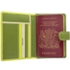 Обкладинка на паспорт з натуральної шкіри з RFID Visconti Rainbow Sumba RB75 Lime Multi