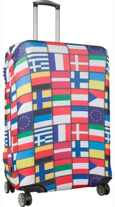 Чехол защитный для большого чемодана из дайвинга Флаги мира L 9001-0413