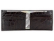 Затискач для грошей Karya на магніті зі шкіри з тисненням KR1-0903-57 темно-коричневий