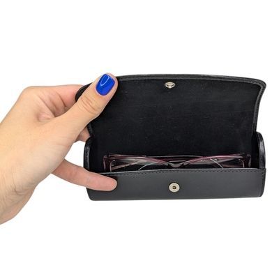 Tony Perotti Italico Glasses Case Made of Genuine Smooth Leather 1290 Black