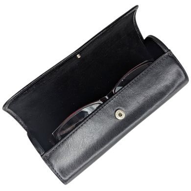 Tony Perotti Italico Glasses Case Made of Genuine Smooth Leather 1290 Black