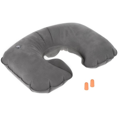 Inflatable head pillow and earplugs WENGER 604585 gray